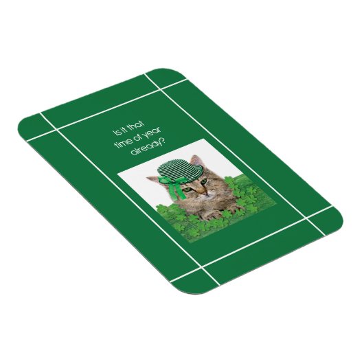Magnet Flexible Chat drôle à la Saint-Patrick (Côté Droit)