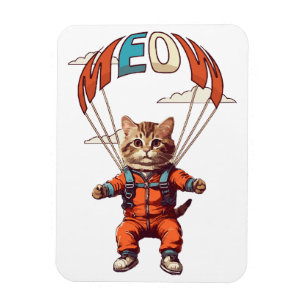 Magnet Flexible Chat drôle de parachutisme