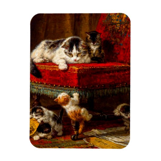 Magnet Flexible Chat et chatons Jouer avec chaise (Vertical)