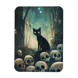 Magnet Flexible Chat et crâne d'Halloween