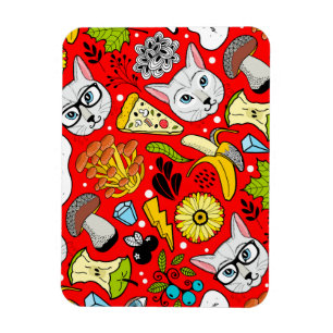 Magnet Flexible Chat et oeuf sur le rouge