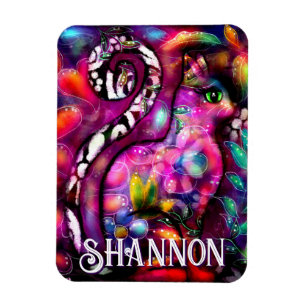 Magnet Flexible Chat Floral Kitty Abstrait Fantaisiste Personnalis