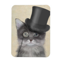 Chat gris avec chapeau supérieur