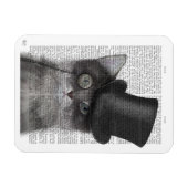 Magnet Flexible Chat gris avec chapeau supérieur (Horizontal)