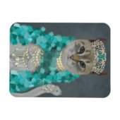 Magnet Flexible Chat gris | Orné De Portrait De Cloches (Horizontal)