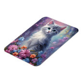 Magnet Flexible Chat Gris Whimsical dans Magic Garden Kitten Magne (Côté Gauche)