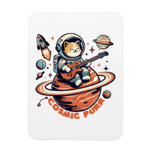 Magnet Flexible Chat guitariste astro Cosmic Purr