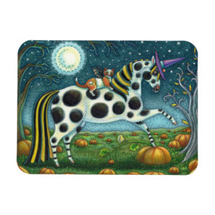 MAGNET FLEXIBLE CHAT HALLOWEEN PONY ET BAT CHEVAL WHIMSICAL