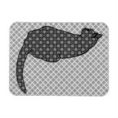 Magnet Flexible Chat japonais - Kimono noir et blanc (Horizontal)