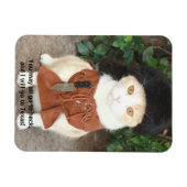 Magnet Flexible Chat/Kitty en peau de bukskin avec Davy Crockett (Horizontal)