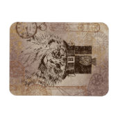 Magnet Flexible Chat Kitty Steampunk en chapeau supérieur, Équipem (Horizontal)
