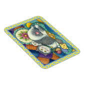 MAGNET FLEXIBLE CHAT MÈRE & CUISINE, QUILTS EN PATCHWORK, PINCUSHI (Côté Droit)