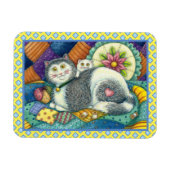 MAGNET FLEXIBLE CHAT MÈRE & CUISINE, QUILTS EN PATCHWORK, PINCUSHI (Horizontal)