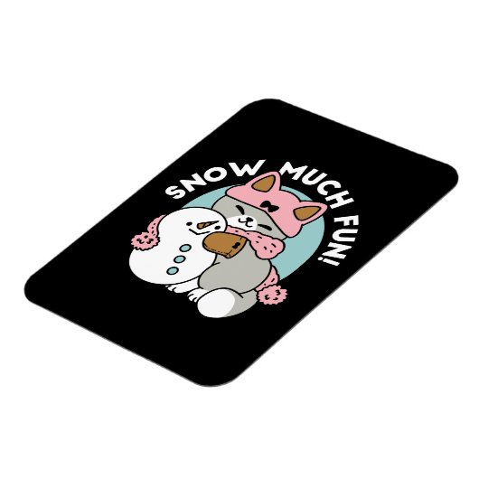 Magnet Flexible Chat mignon en Engin à neige avec Art Snowman (Côté Gauche)