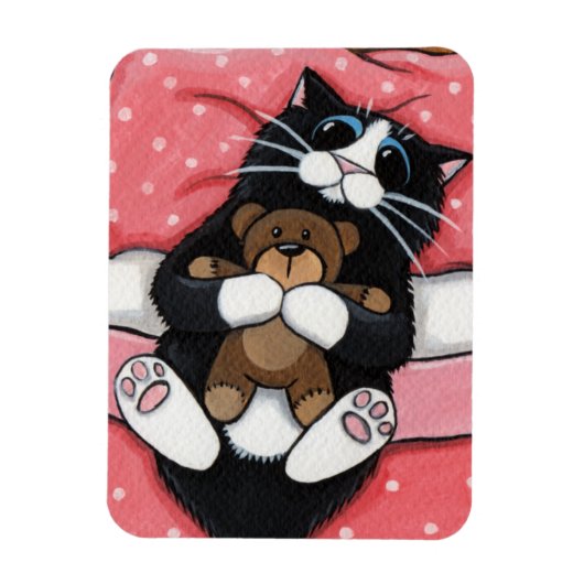 Magnet Flexible Chat mignonne avec ours en peluche sur aimant de l (Vertical)