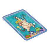 MAGNET FLEXIBLE CHAT N'FITZ EN COUCHER D'ANNIVERSAIRE, GÂTEAU ET B (Côté Droit)