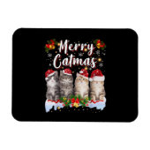 Magnet Flexible Chat Noël Santa Hat Funny Joyeux Noël (Horizontal)