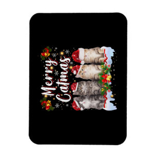 Magnet Flexible Chat Noël Santa Hat Funny Joyeux Noël