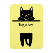 Magnet Flexible Chat noir, accrochez-vous là ! (Vertical)
