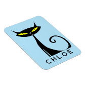 Magnet Flexible Chat noir atomique moderne du milieu du siècle (Côté Droit)