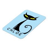 Magnet Flexible Chat noir atomique moderne du milieu du siècle (Côté Gauche)