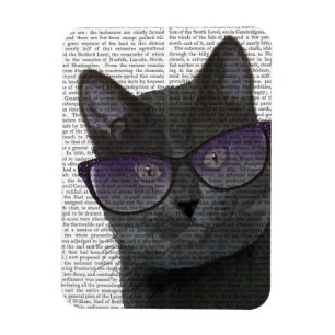 Magnet Flexible Chat noir avec lunettes de soleil 2