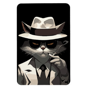 Magnet Flexible Chat Noir Cool : Félin Souriant et Mystérieux