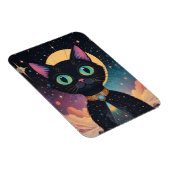 Magnet Flexible Chat noir cosmique futuriste atomique en clair de  (Côté Droit)