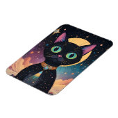 Magnet Flexible Chat noir cosmique futuriste atomique en clair de  (Côté Gauche)