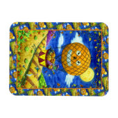 MAGNET FLEXIBLE CHAT NOIR DANS L'AIR CHAUD BALLON HUMOUR ART FOLK (Horizontal)