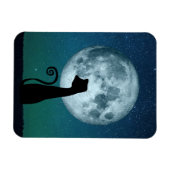 Magnet Flexible Chat noir dans le aimant flexible Lune (Horizontal)