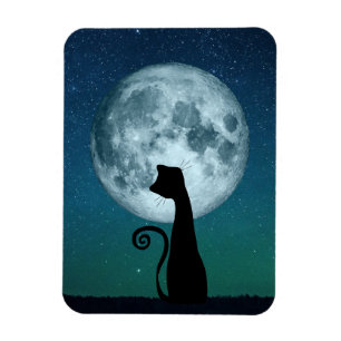 Magnet Flexible Chat noir dans le aimant flexible Lune