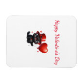 Magnet Flexible Chat Noir Drôle Avec Ballons Saint-Valentin (Horizontal)
