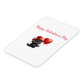 Magnet Flexible Chat Noir Drôle Avec Ballons Saint-Valentin (Côté Gauche)