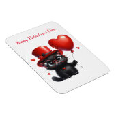 Magnet Flexible Chat noir drôle avec ballons Saint-Valentin (Côté Droit)