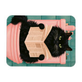 Magnet Flexible Chat noir drôle de salle de bain (Horizontal)