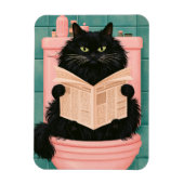 Magnet Flexible Chat noir drôle de salle de bain (Vertical)