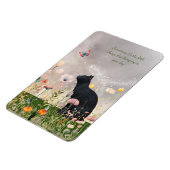 Magnet Flexible Chat noir en fleurs (Côté Gauche)