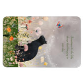 Magnet Flexible Chat noir en fleurs (Horizontal)