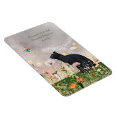 Magnet Flexible Chat noir en fleurs (Côté Droit)