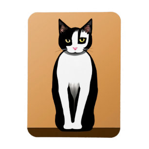 Magnet Flexible Chat noir et blanc moderne du milieu du siècle