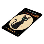 Magnet Flexible Chat noir futuriste atomique avec lune et texte (Côté Gauche)
