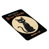 Magnet Flexible Chat noir futuriste atomique avec lune et texte (Côté Droit)