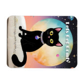 Magnet Flexible Chat Noir - Installons-Nous Confortablement (Horizontal)
