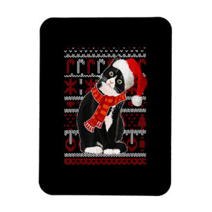 Magnet Flexible Chat noir Santa Hat Vilain Chat de Noël Chat Lov