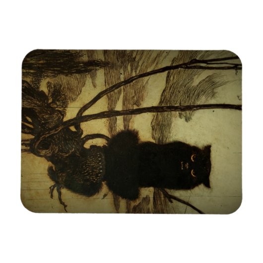 Magnet Flexible Chat noir Scowling (Horizontal)