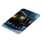 Magnet Flexible Chat noir Snowy Sleigh Ride Décor de Noël (Côté Gauche)