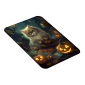Magnet Flexible Chat perse d'Halloween avec effroi Citrouille (Côté Droit)