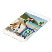 Magnet Flexible Chat ramasser les ordures nettoyer la plage (Côté Gauche)