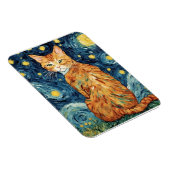 Magnet Flexible Chat roux tabby dans la Nuit étoilée (Côté Droit)